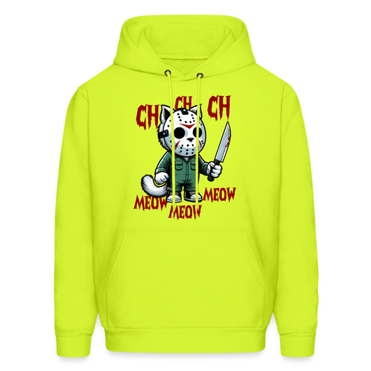 Vintage Movie Halloween Cat Hoodie - safety green