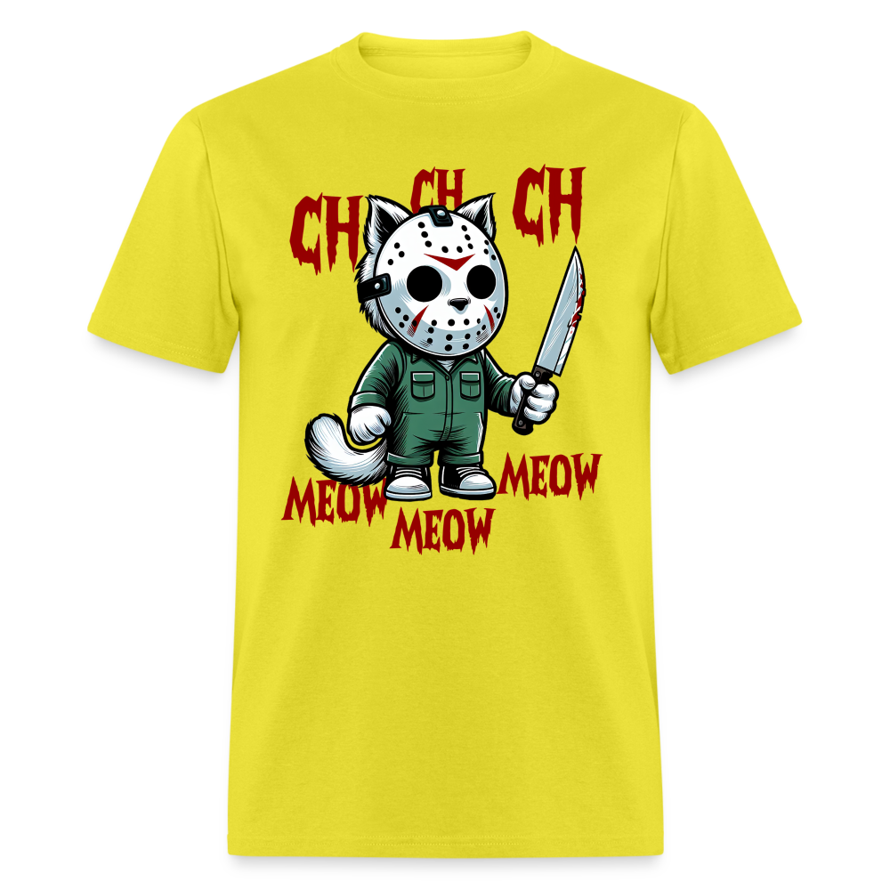 Vintage Movie Halloween Cat T-Shirt - yellow