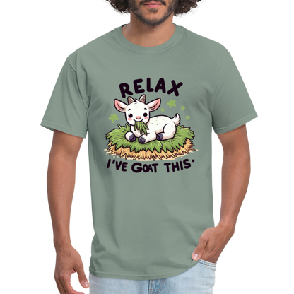 Relax I've Got This T-Shirt (Cute Goat) - sage