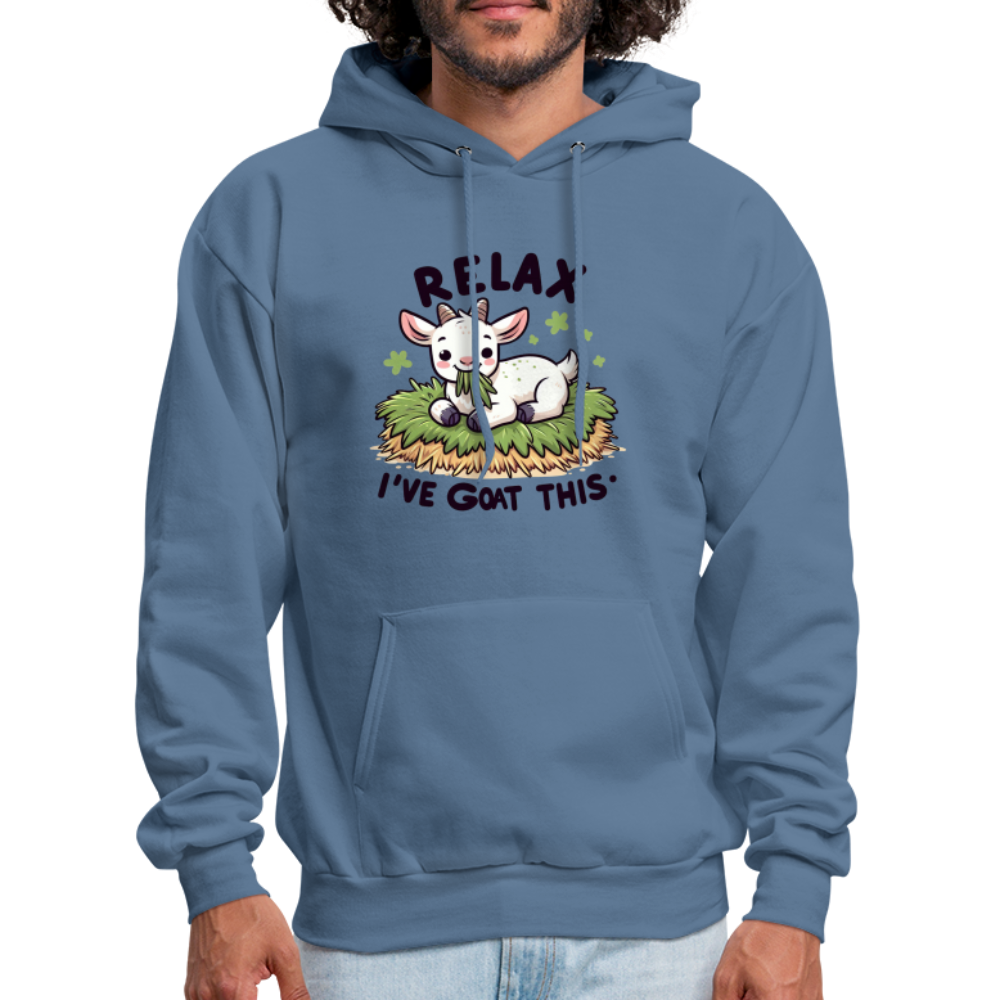 Relax I've Goat This Hoodie (Cute Goat) - denim blue