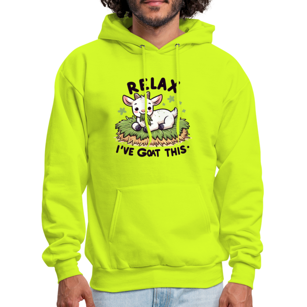 Relax I've Goat This Hoodie (Cute Goat) - safety green