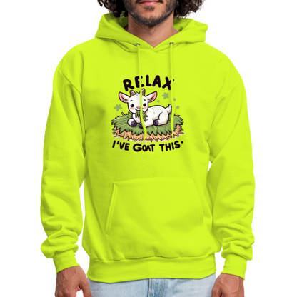 Relax I've Goat This Hoodie (Cute Goat) - safety green