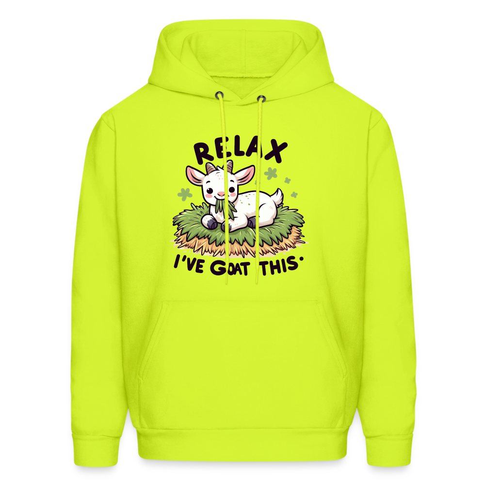 Relax I've Goat This Hoodie (Cute Goat) - safety green