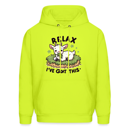 Relax I've Goat This Hoodie (Cute Goat) - safety green