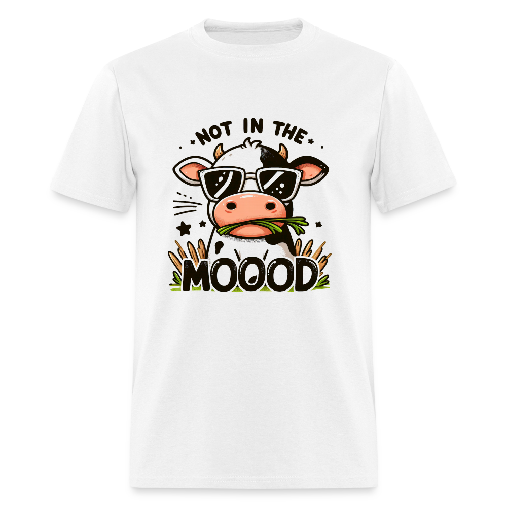 Not In The Mood T-Shirt (Funny Cute Cow Design) - white