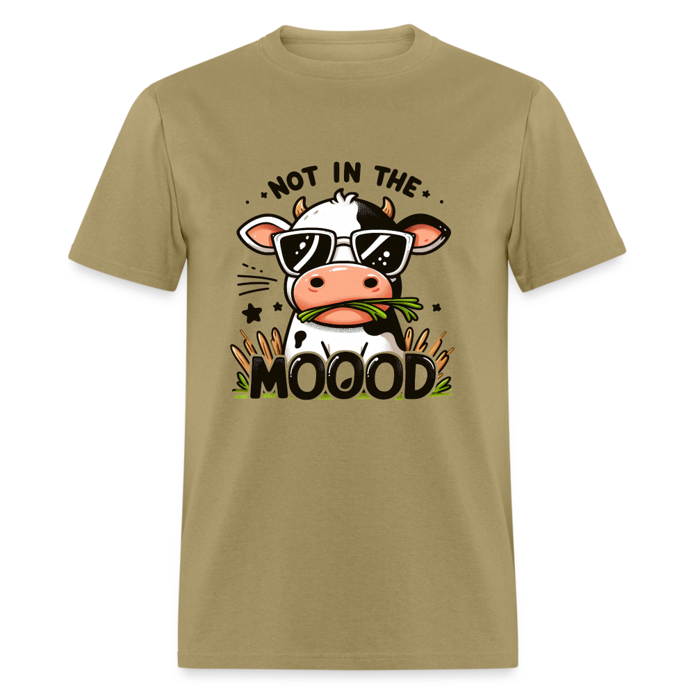 Not In The Mood T-Shirt (Funny Cute Cow Design) - khaki