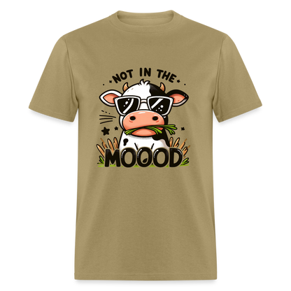 Not In The Mood T-Shirt (Funny Cute Cow Design) - khaki