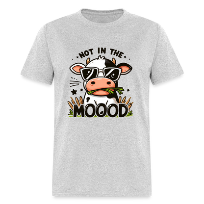 Not In The Mood T-Shirt (Funny Cute Cow Design) - heather gray