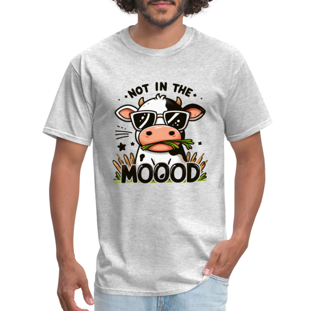 Not In The Mood T-Shirt (Funny Cute Cow Design) - heather gray