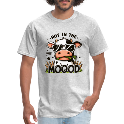 Not In The Mood T-Shirt (Funny Cute Cow Design) - heather gray