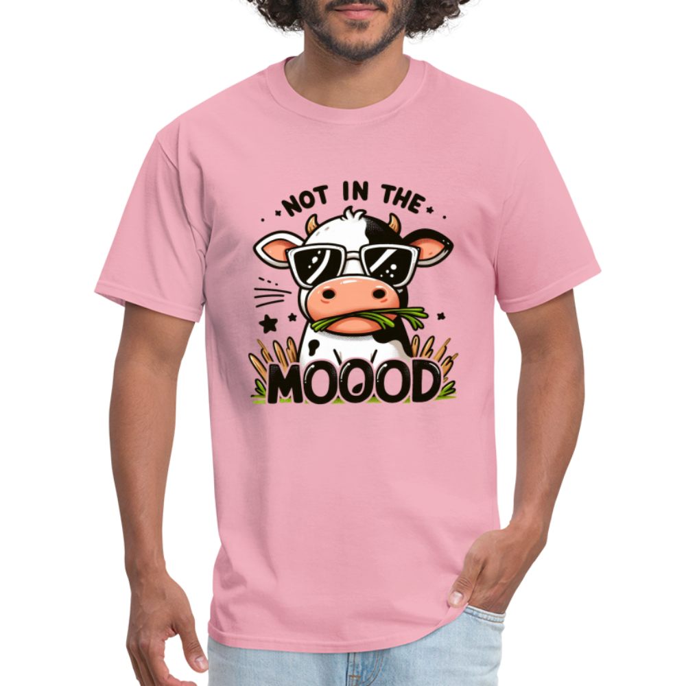 Not In The Mood T-Shirt (Funny Cute Cow Design) - pink