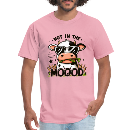 Not In The Mood T-Shirt (Funny Cute Cow Design) - pink