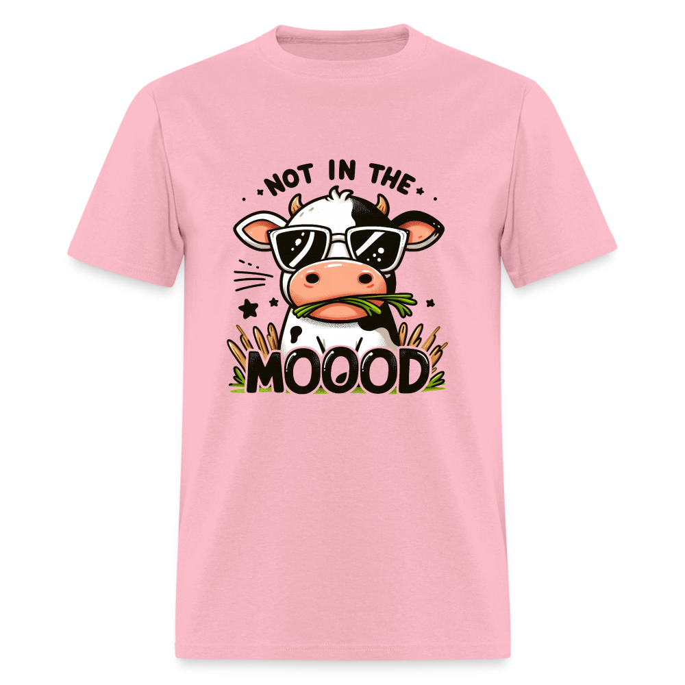 Not In The Mood T-Shirt (Funny Cute Cow Design) - pink