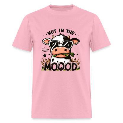 Not In The Mood T-Shirt (Funny Cute Cow Design) - pink