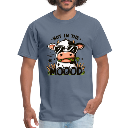 Not In The Mood T-Shirt (Funny Cute Cow Design) - denim