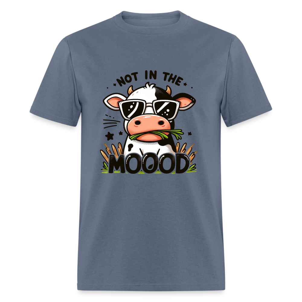 Not In The Mood T-Shirt (Funny Cute Cow Design) - denim