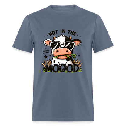 Not In The Mood T-Shirt (Funny Cute Cow Design) - denim