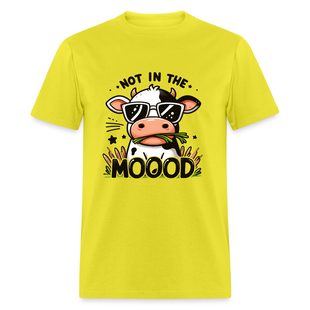 Not In The Mood T-Shirt (Funny Cute Cow Design) - yellow