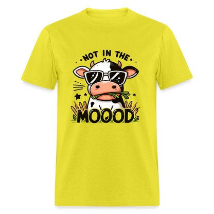 Not In The Mood T-Shirt (Funny Cute Cow Design) - yellow