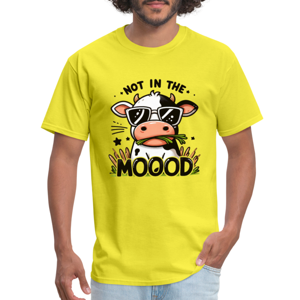 Not In The Mood T-Shirt (Funny Cute Cow Design) - yellow