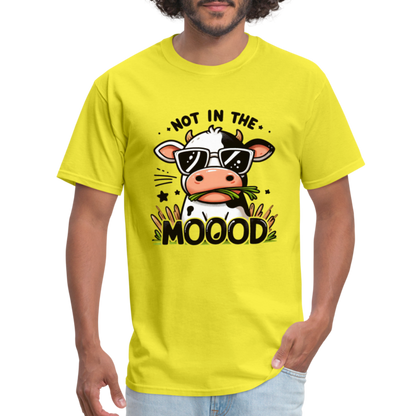 Not In The Mood T-Shirt (Funny Cute Cow Design) - yellow