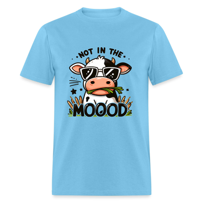 Not In The Mood T-Shirt (Funny Cute Cow Design) - aquatic blue