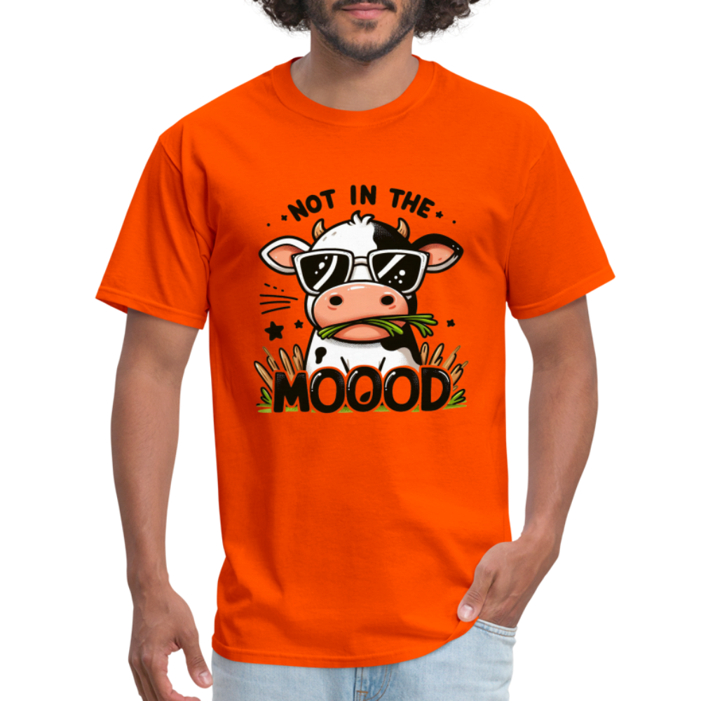 Not In The Mood T-Shirt (Funny Cute Cow Design) - orange