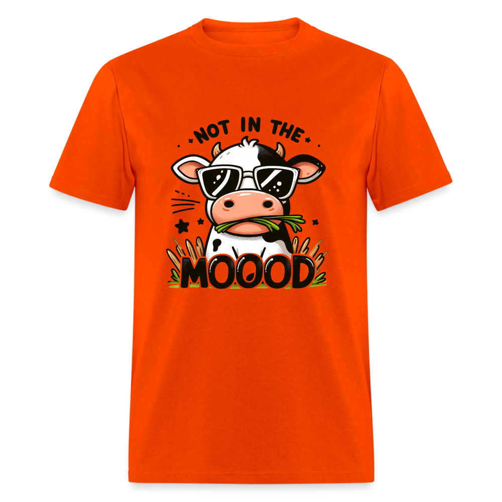 Not In The Mood T-Shirt (Funny Cute Cow Design) - orange