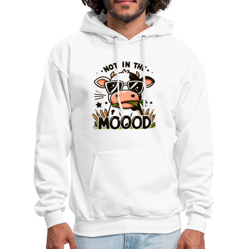 Not In The Mood Hoodie (Funny Cute Cow Design) - white