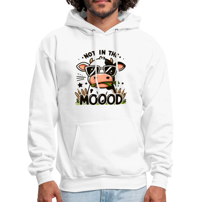 Not In The Mood Hoodie (Funny Cute Cow Design) - white