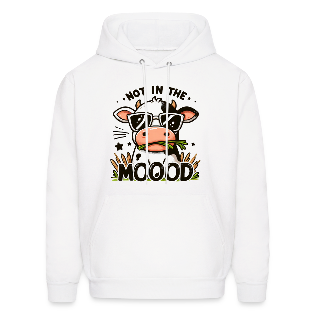 Not In The Mood Hoodie (Funny Cute Cow Design) - white