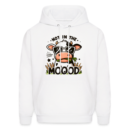 Not In The Mood Hoodie (Funny Cute Cow Design) - white