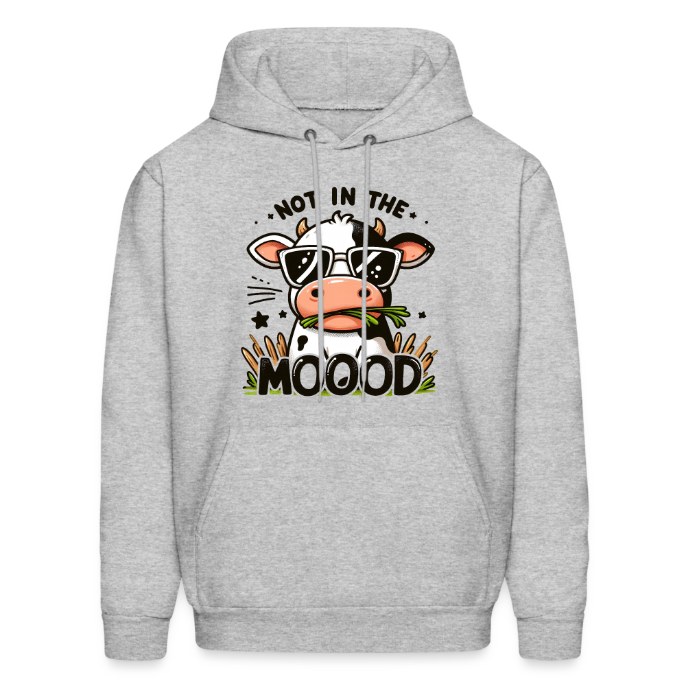 Not In The Mood Hoodie (Funny Cute Cow Design) - heather gray