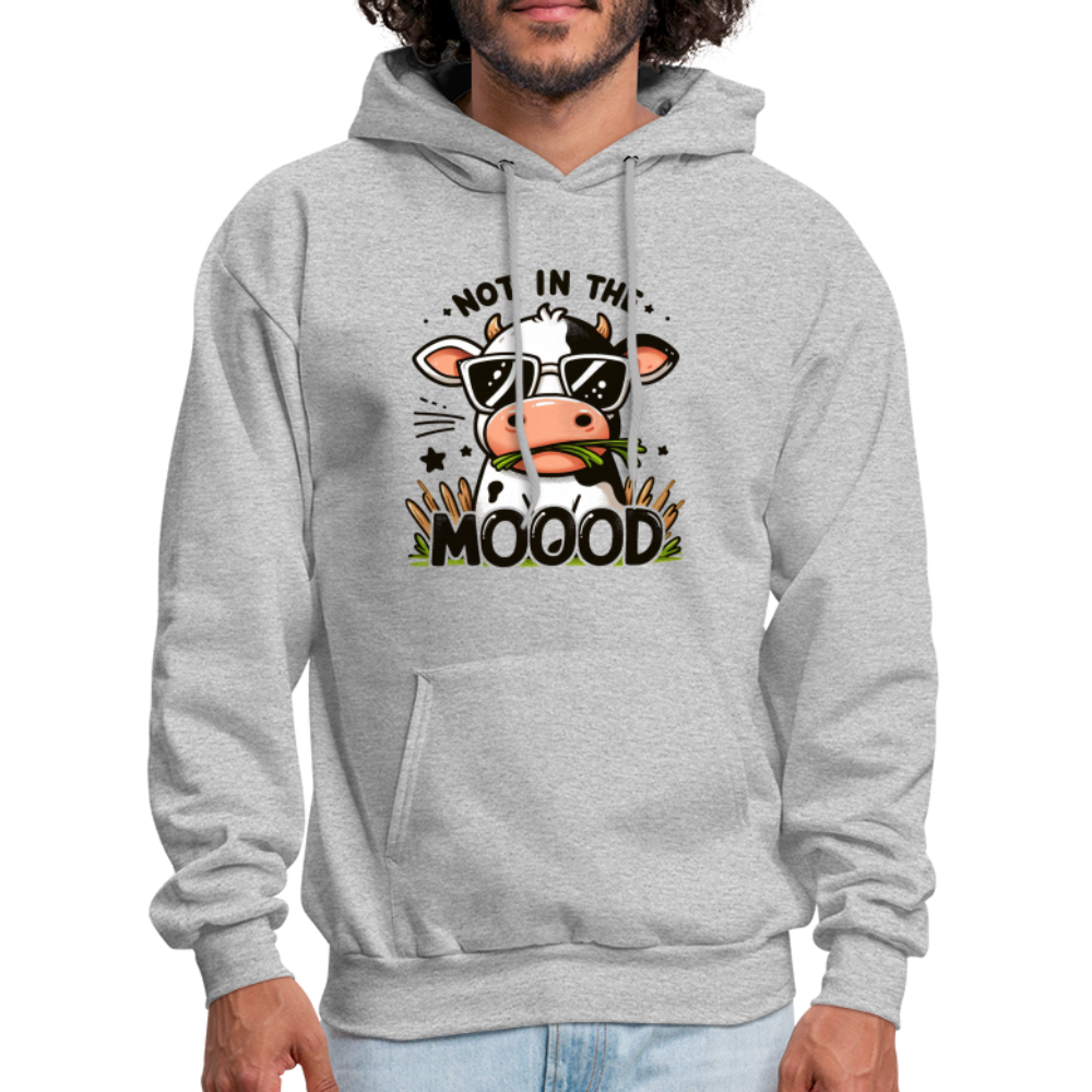 Not In The Mood Hoodie (Funny Cute Cow Design) - heather gray