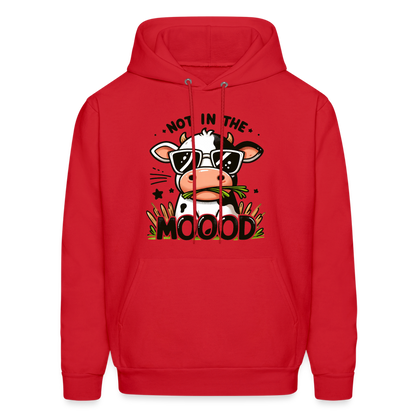 Not In The Mood Hoodie (Funny Cute Cow Design) - red