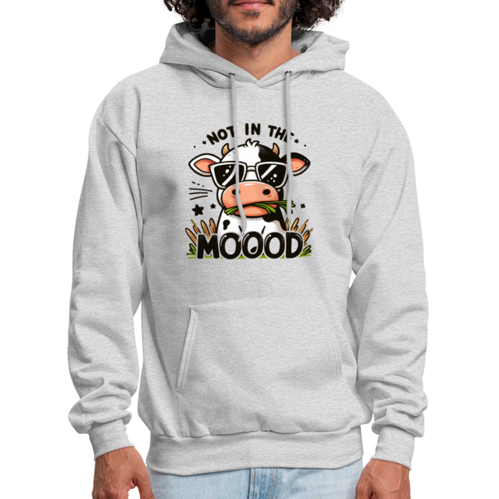 Not In The Mood Hoodie (Funny Cute Cow Design) - ash 