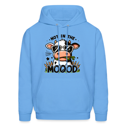 Not In The Mood Hoodie (Funny Cute Cow Design) - carolina blue