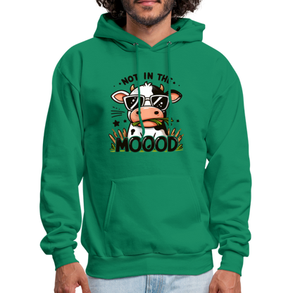 Not In The Mood Hoodie (Funny Cute Cow Design) - kelly green