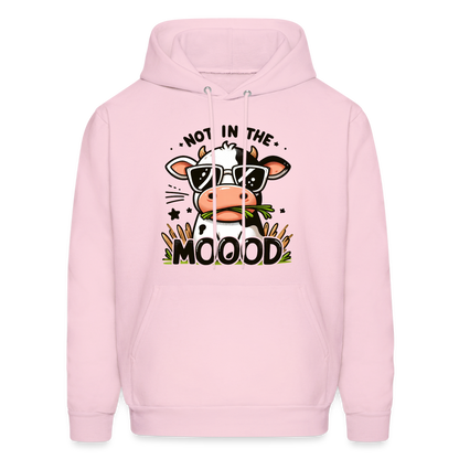 Not In The Mood Hoodie (Funny Cute Cow Design) - pale pink