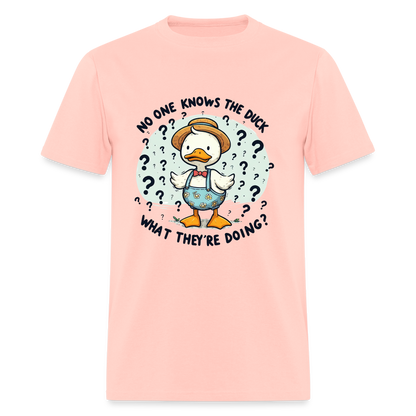 No One Knows The Duck What They're Doing T-Shirt - blush pink 