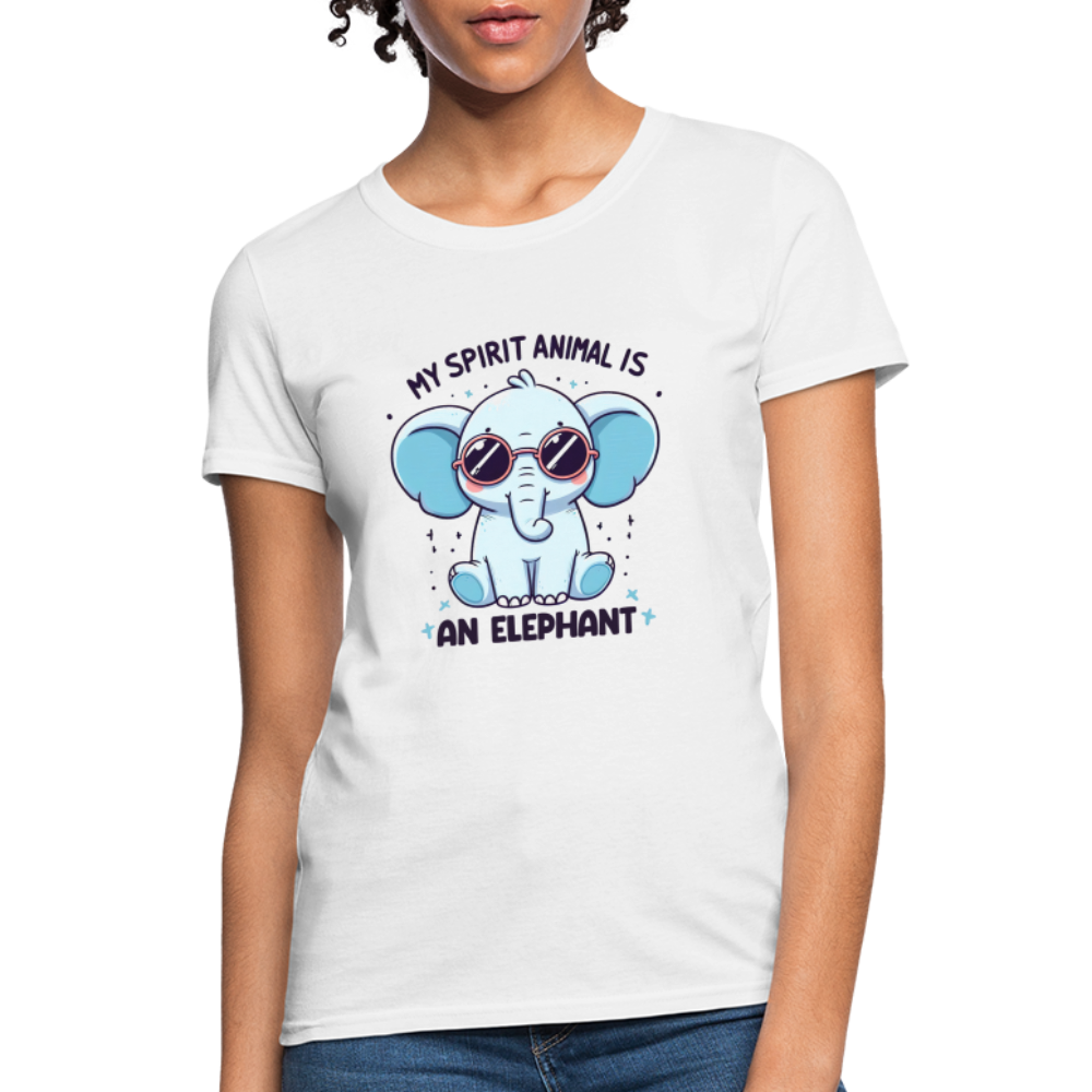 My Spirit Animal is an Elephant Women's Contoured T-Shirt - white