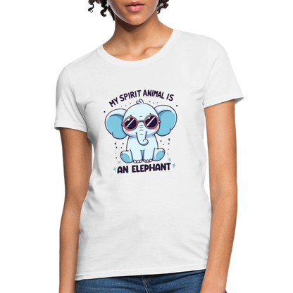 My Spirit Animal is an Elephant Women's Contoured T-Shirt - white