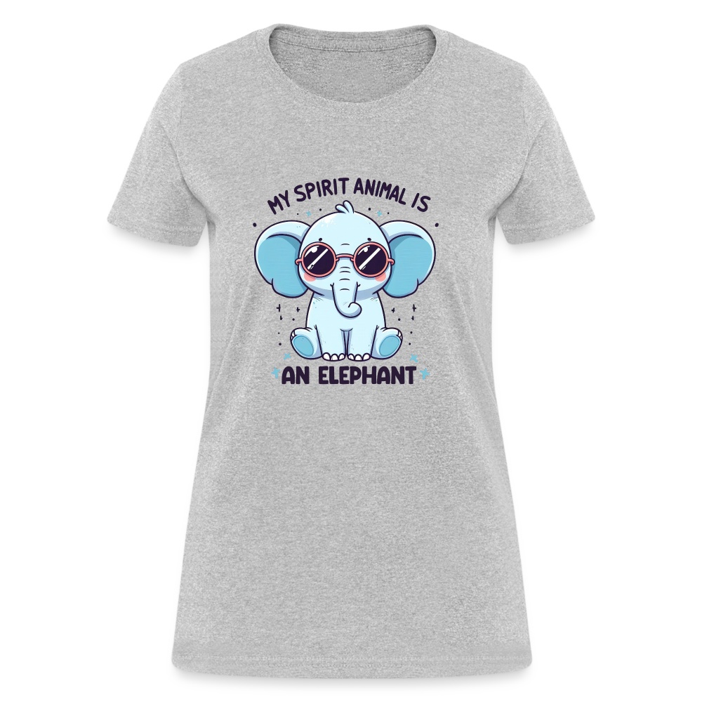 My Spirit Animal is an Elephant Women's Contoured T-Shirt - heather gray