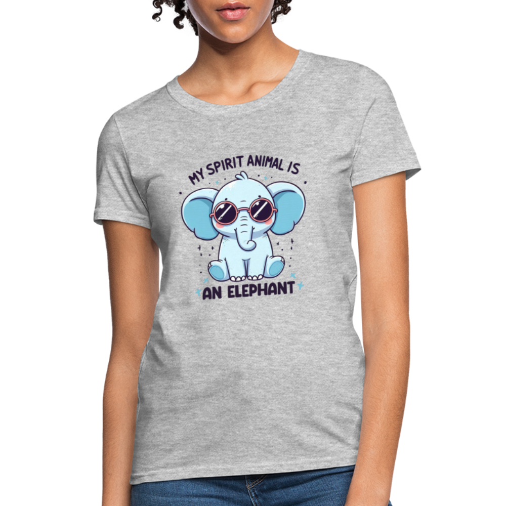 My Spirit Animal is an Elephant Women's Contoured T-Shirt - heather gray