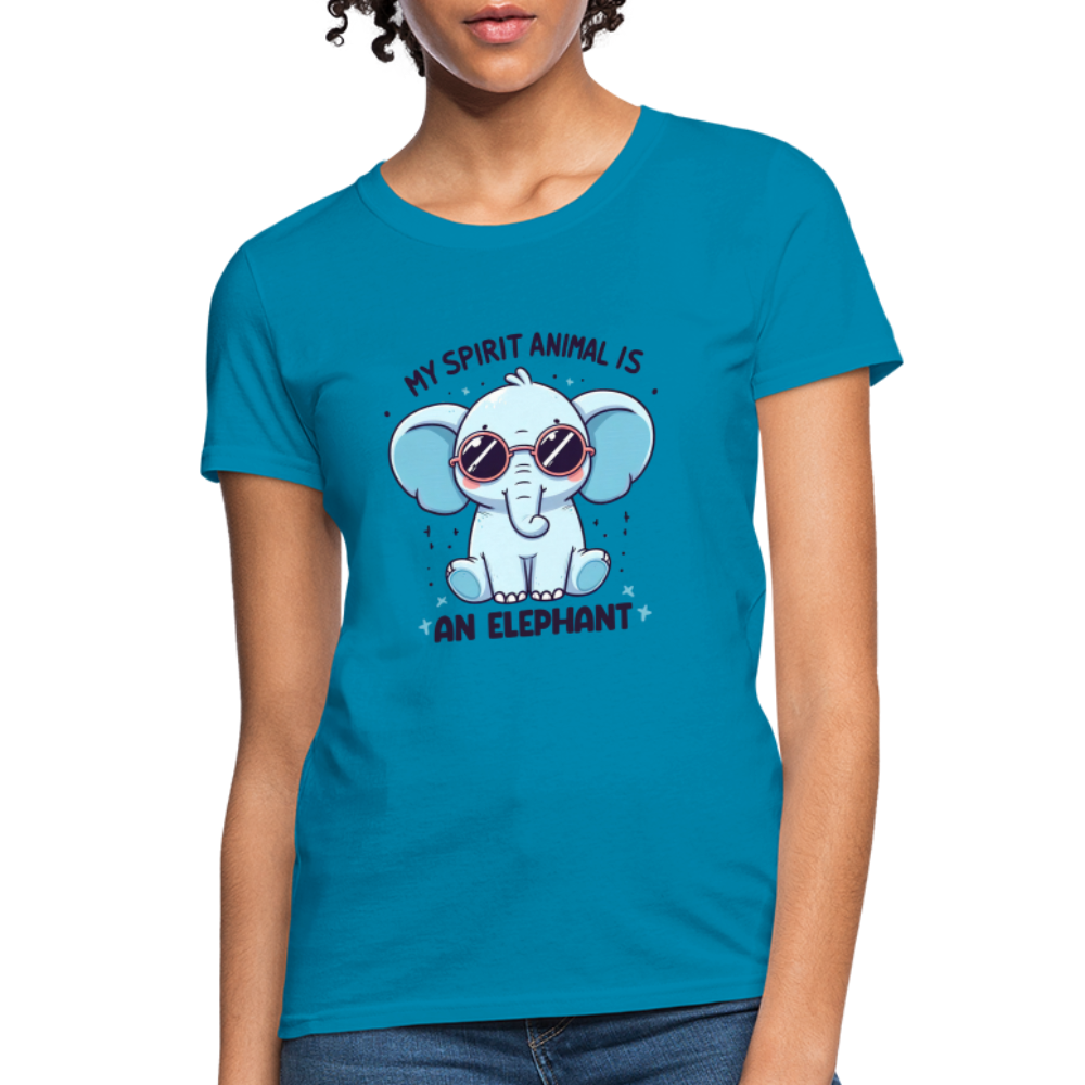 My Spirit Animal is an Elephant Women's Contoured T-Shirt - turquoise