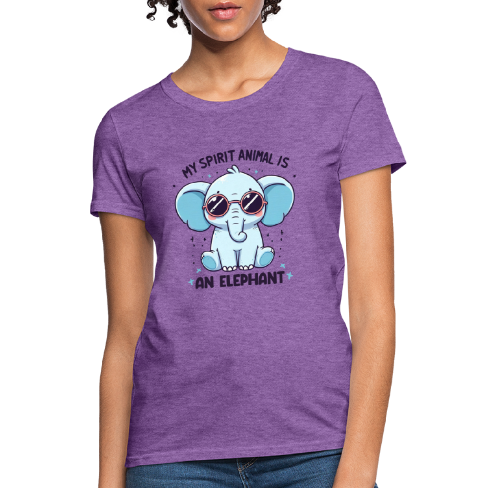 My Spirit Animal is an Elephant Women's Contoured T-Shirt - purple heather