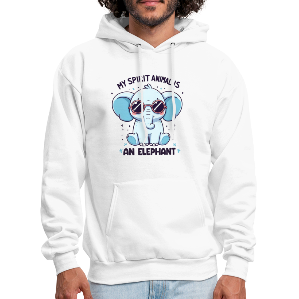 My Spirit Animal is an Elephant Hoodie - white