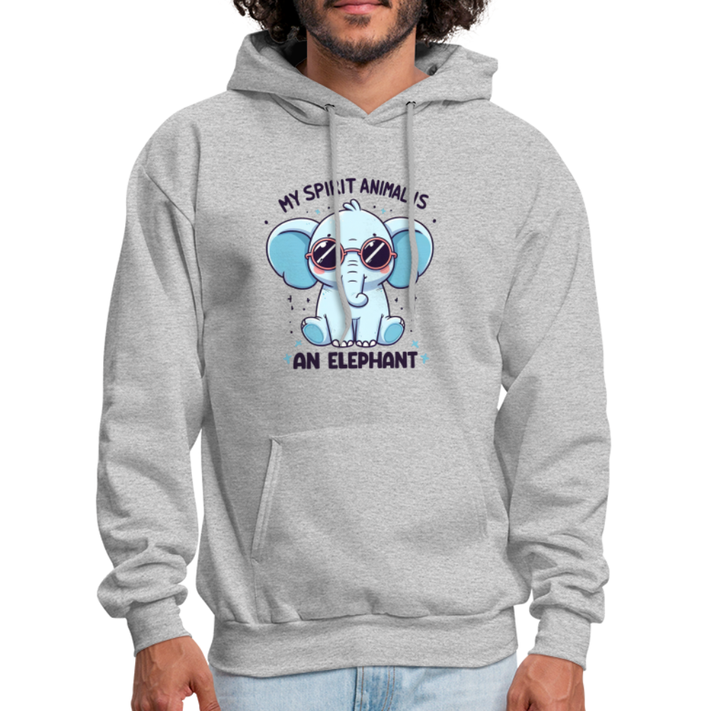 My Spirit Animal is an Elephant Hoodie - heather gray