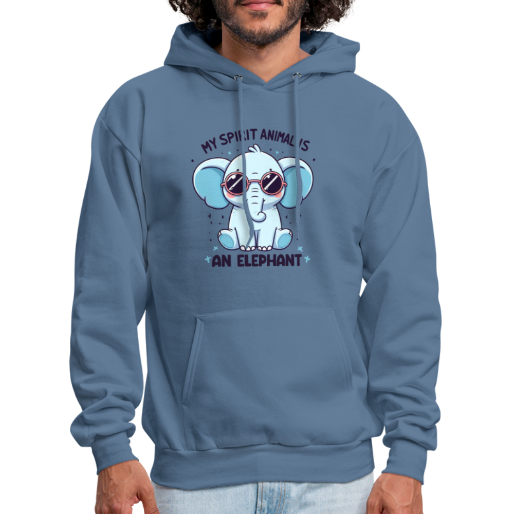 My Spirit Animal is an Elephant Hoodie - denim blue