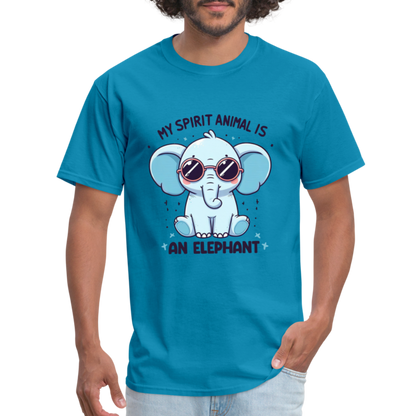 My Spirit Animal is an Elephant T-Shirt - turquoise